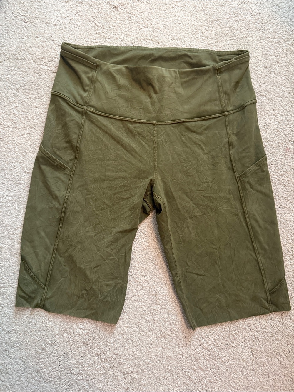 lululemon athletica Olive Green Mid-Rise Bike Shorts